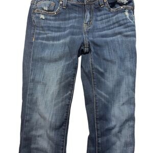 BKE Black Candiani Denim Straight Leg Distressed Jeans Dark Wash Womens
